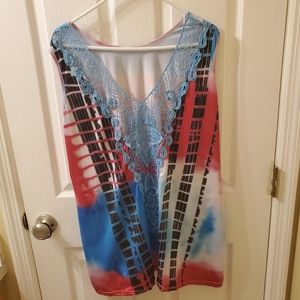 Lace Tie Dye Shirt